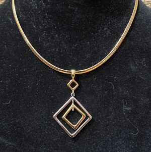 Lia Sophia Gold and Silver Geometric Necklace
